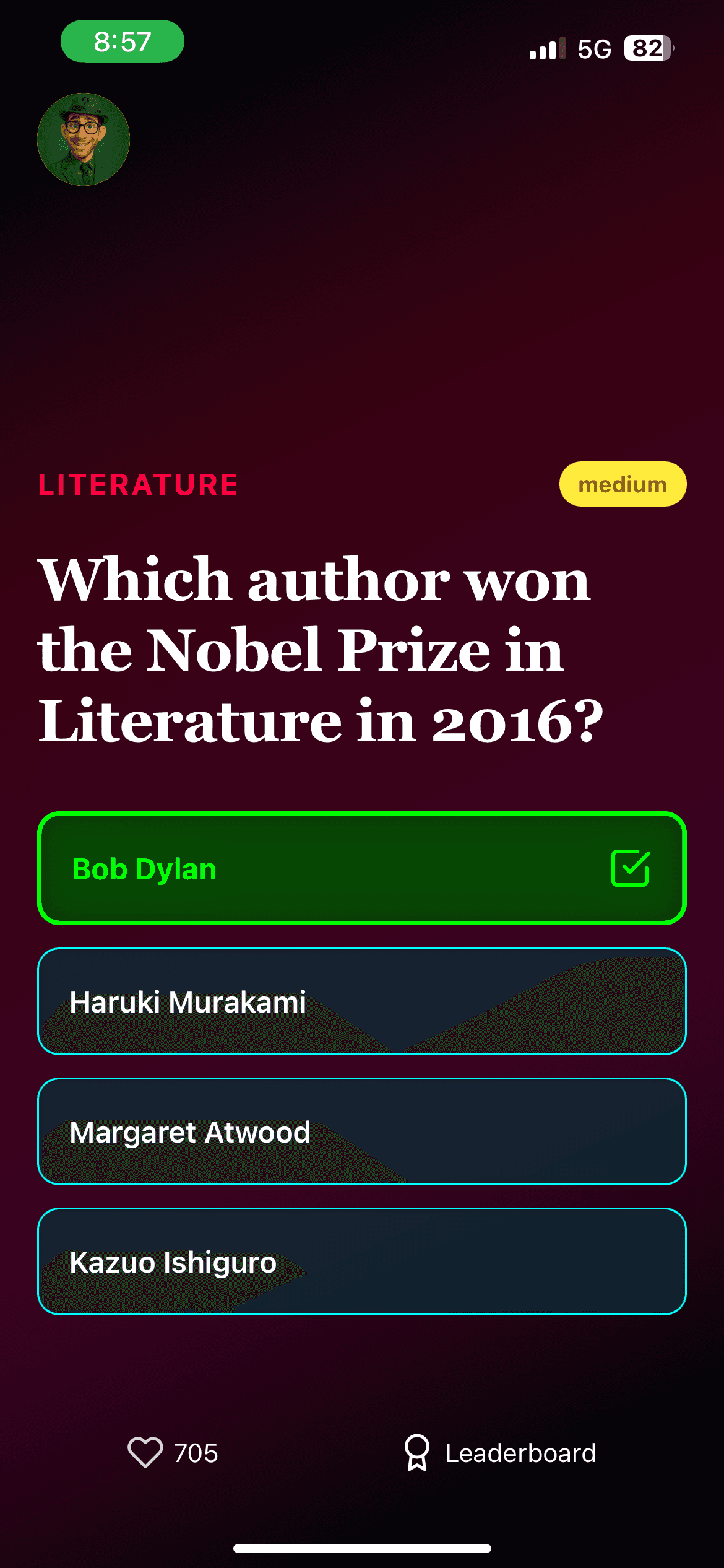 Trivia Feed App on a phone